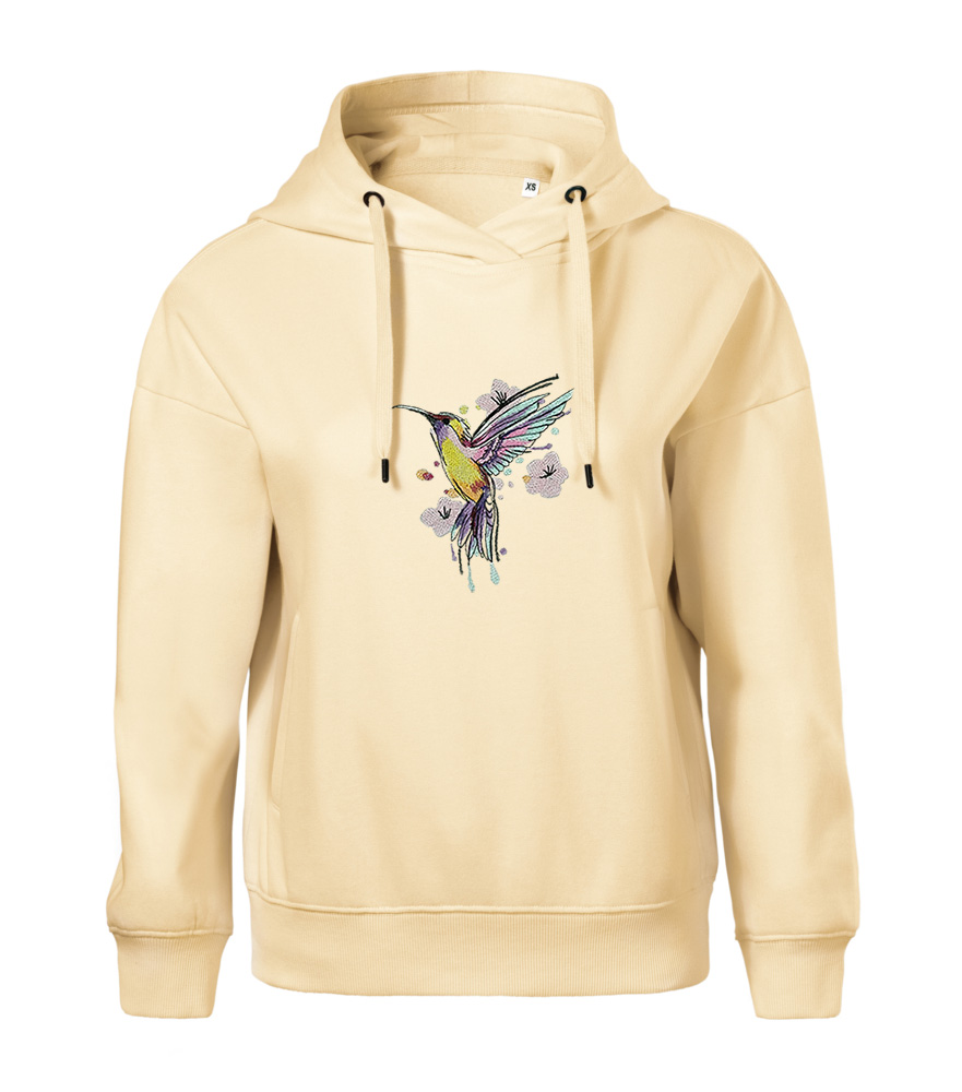 Vyšívaná dámska mikina, vyšívaný motív KOLIBRÍK